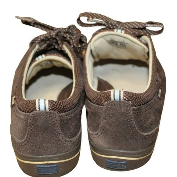 Ked's Espresso Brown Suede Sneakers With White Polka Dot Laces Women's / Size: 9 - Picture 4 of 12